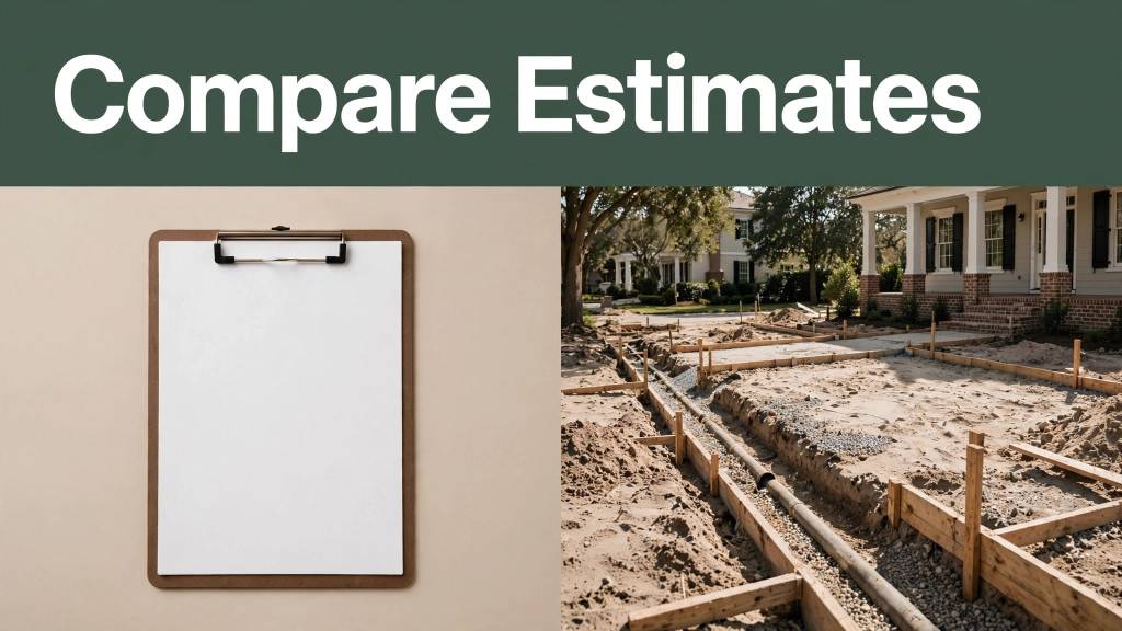 A concrete proposal beside a Charleston driveway under construction.