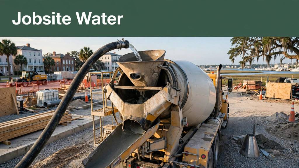 adding water to concrete